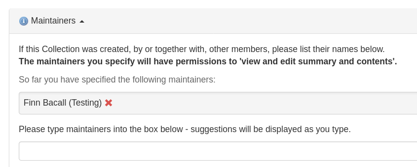 The Collection maintainers form