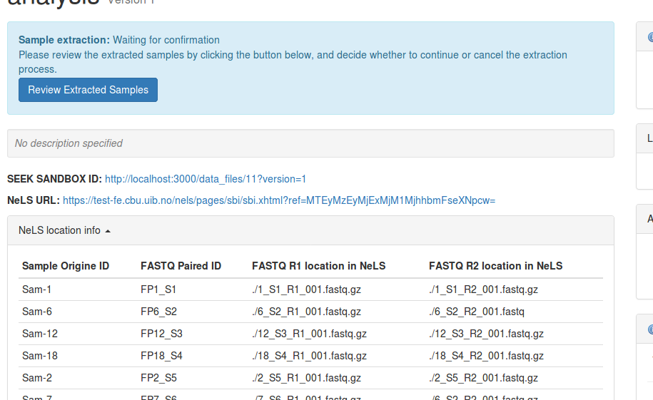 NeLS sample extraction and location info