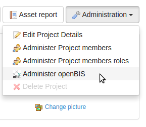 admin openbis menu